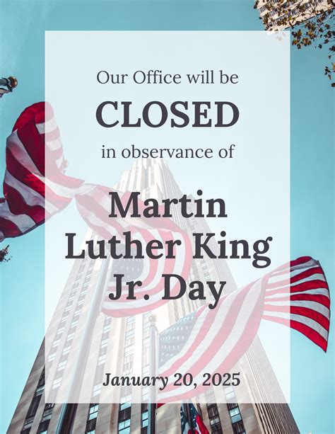 Office Closed - Martin Luther King Jr. Day - Paramount Chamber