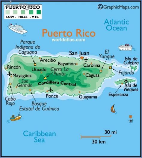 Puerto Rico Printable Map