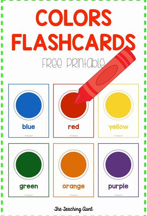 Color Flash Cards Printable PDF