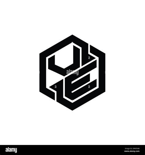 VE Logo Monogram Gaming With Hexagon Geometric Shape Design Template