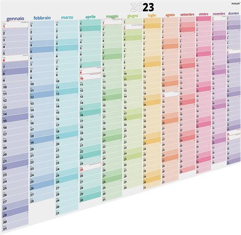 Packlist Pianificatore Annuale 2023 Italiano Calendario Da Parete Formato Poster Grande Din