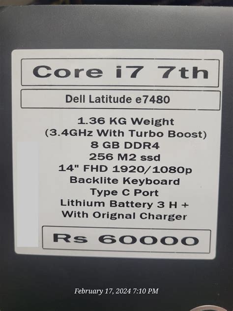 Dell Latitude E7480 Ci7 7th Generation 1