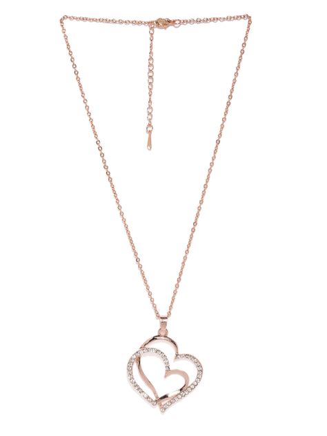 Fabula Gold Plated Heart Shape Zirconia Pendant Necklace Buy Fabula