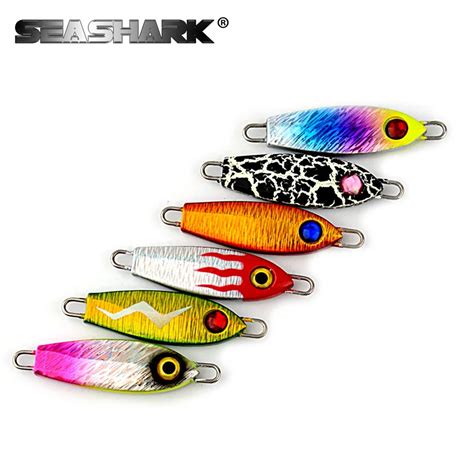 SEASHARK 6pcs Set 6cm 24 5g Fishing Lures Jigg Metal Jigging Spoon 3D