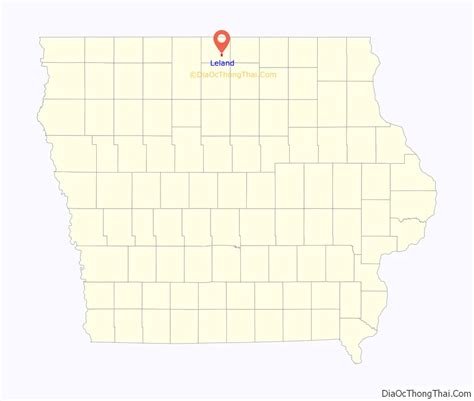 Map of Leland city, Iowa - Thong Thai Real