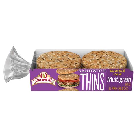 Oroweat Multigrain Sandwich Thins Rolls Sandwich Rolls Walmart