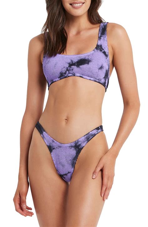 Bond Eye The Malibu Two Piece Bikini In Lilac Black Marble Lilac