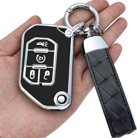 Amazon Yonmcfn For Jeep Flip Key Fob Cover With Leather Keychain