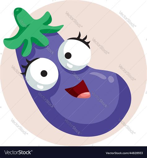 Funny cute eggplant cartoon mascot Royalty Free Vector Image