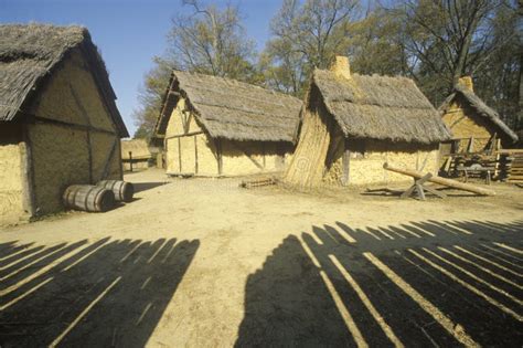 Exterior of Buildings in Historic Jamestown, Virginia, Site of the ...