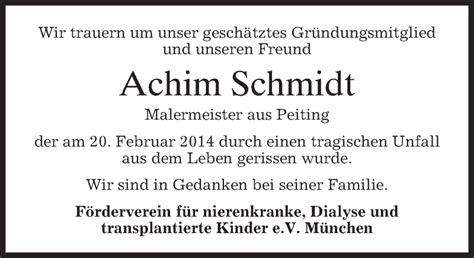 Traueranzeigen Von Achim Schmidt Trauer Merkur De