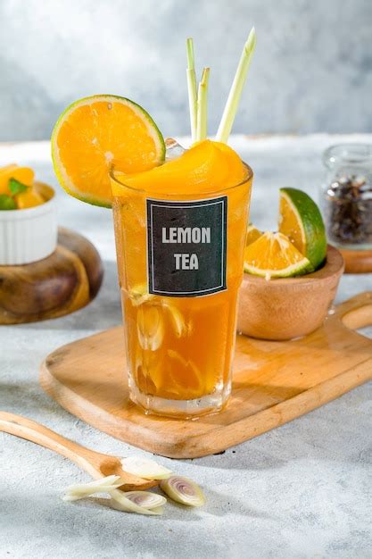 Premium Photo Glass Of Iced Tea With Lemon