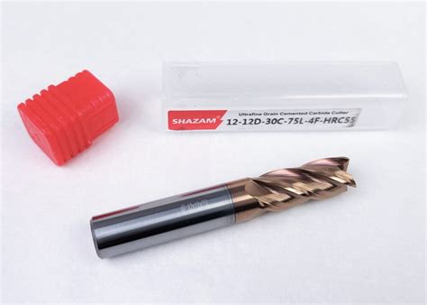 Shazam 12x12Dx75L 4 Flute HRC55 Milling Carbide Cutter Coating Tungsten