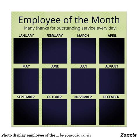 Custom Color Employee Of The Month Photo Display Poster Zazzle Artofit