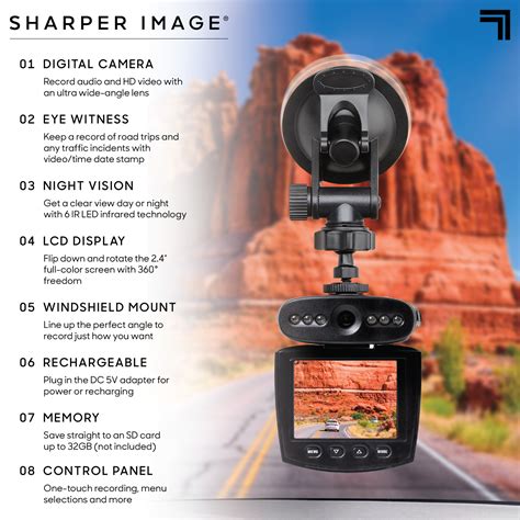 Sharper Image® 720p Dashboard Camera Monitor 270 Pivoting Screen Wide