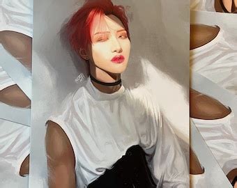 Ateez Seonghwa Angel Art Print A A Kpop Etsy