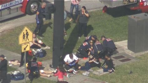 Students With Hands Raised Shooting At High School In Parkland