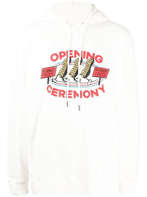 Opening Ceremony Logo Print Cotton Hoodie Farfetch