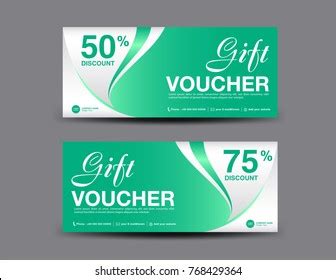 Green Gift Voucher Template Coupon Design Stock Vector Royalty Free