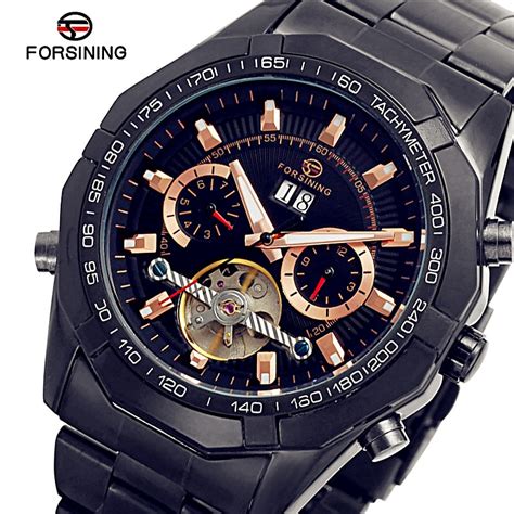 FORSINING reloj automático de Tourbillon para hombre cronógrafo