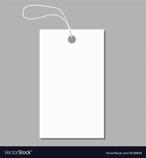 White blank tag on grey background Royalty Free Vector Image