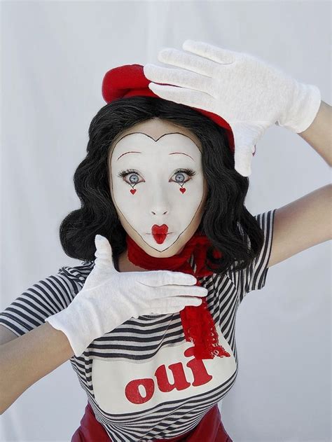 Red White And Black Mime ️🤍🖤 In 2024 Halloween Circus Diy Costumes Women Mime Costume