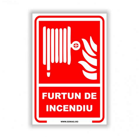 R227 Semn Indicator Furtun De Incendiu Tabla Aluminiu Autocolant