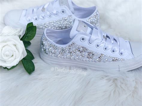 Wedding Converse For Bride Bling Converse Pearl Converse Etsy