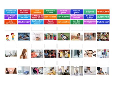 Tagesablauf Wortschatz Match Up