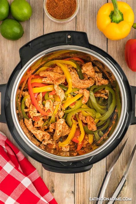 Instant Pot Chicken Fajitas Recipe - Eating on a Dime