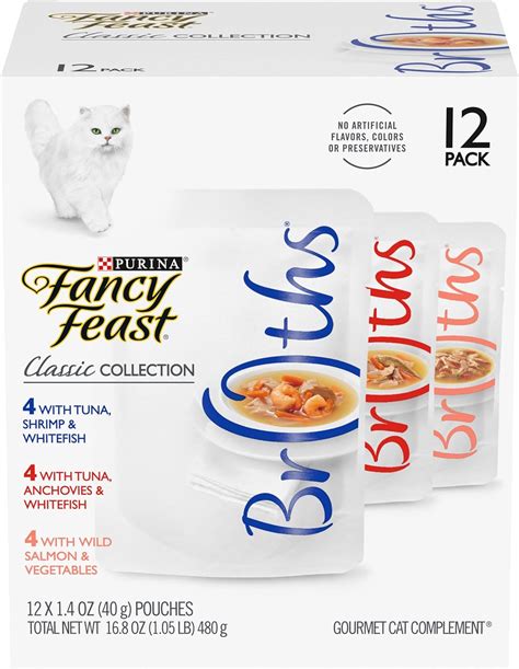 Amazon Purina Fancy Feast Lickable Wet Cat Food Broth Complement