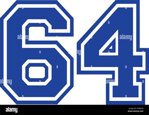 Sixty-four college number 64 Stock Vector Image & Art - Alamy