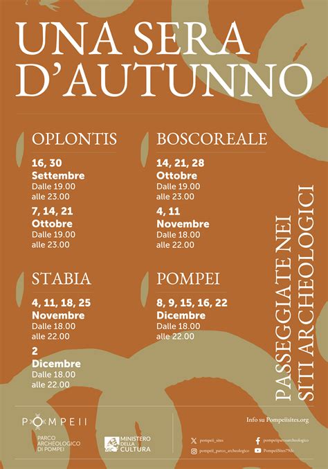 Una sera d autunno nei siti del Parco Archeologico di Pompei ècampania