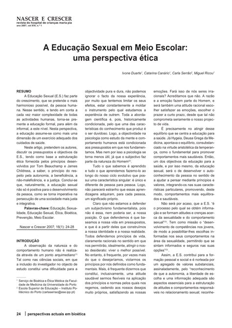 PDF Sex Education In Schools An Ethic Perspective