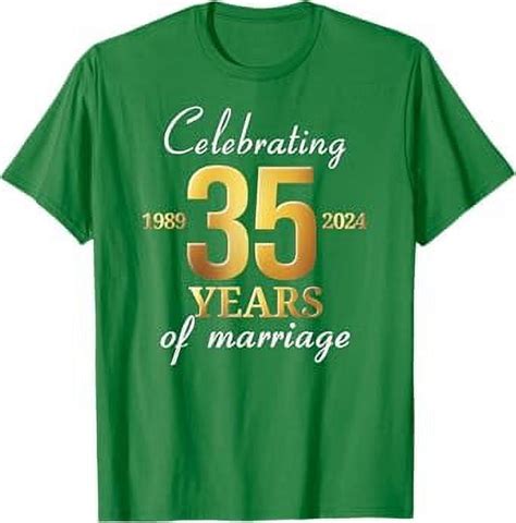 35 Years Of Marriage Est 1989 2024 35th Wedding Anniversary T Shirt