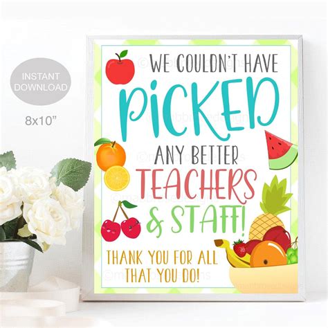 Teacher Thank You Sign Couldn T Have Picked Better Teachers Staff