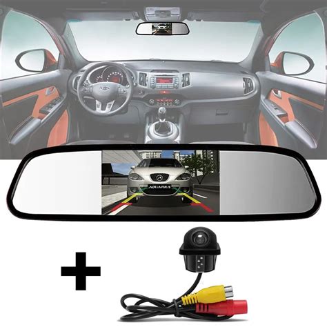 Kit Espelho Retrovisor Monitor Tela Lcd C Mera R Tartaruga