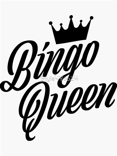 Bingo Queen Girl Crown Balls Player Game Caller Holler Gift Sticker