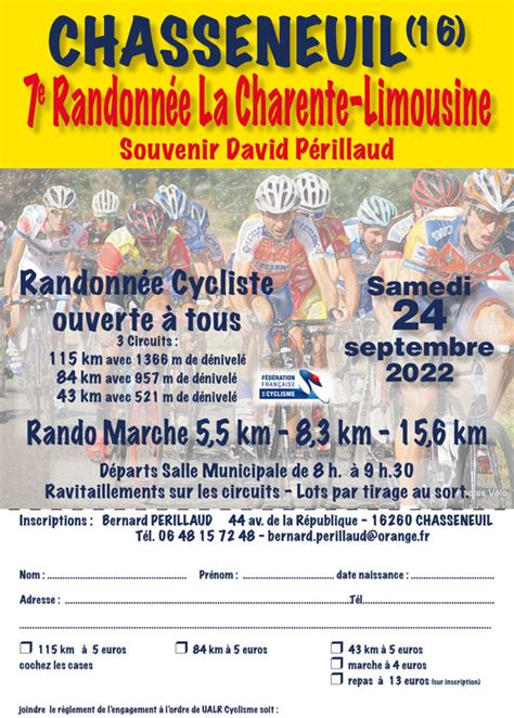 RANDONNEE LA CHARENTE LIMOUSINE UALR Cyclisme