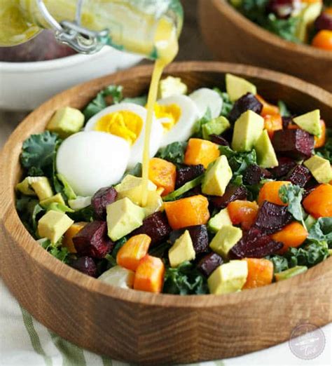 Roasted Root Vegetable Salad With Dijon Shallot Dressing Table For Two