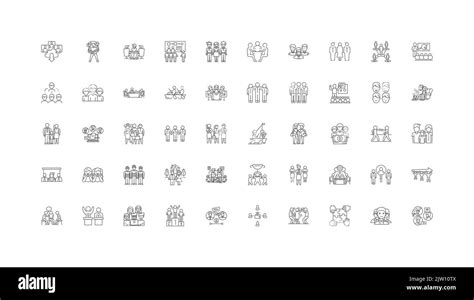 Ideas De Membresía Iconos Lineales Conjunto De Signos De Línea