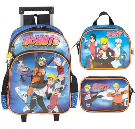 Kit De Mochila Con Ruedas Funda Y Lonchera Boruto Mercadolibre