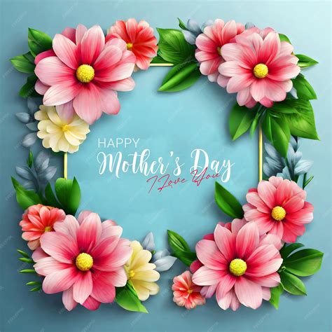 Premium Psd Happy Mothers Day Greetings Card With Beautiful Floral