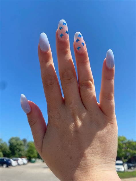 Light Blue Butterfly Nails Design Idea Vibrant Guide