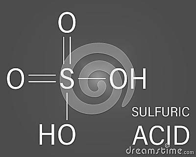 Sulfuric Acid Strong Mineral Acid Molecule Skeletal Formula Chemical