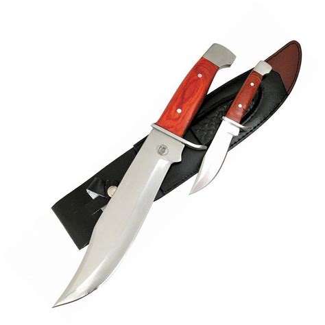 Frost Cutlery 2 Piece Chipaway Bowie Fixed Blade Pakkawood Knife Set C