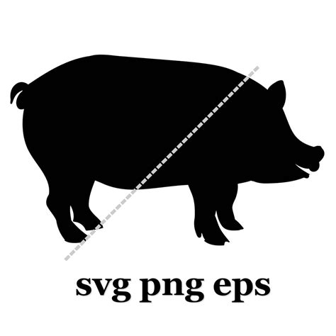 Pig Silhouette SVG PNG EPS - Etsy