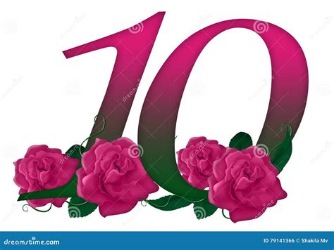 Number 10 Floral Stock Illustration Illustration Of Drawing 79141366