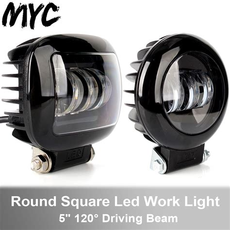 D Lens Inch W Round Square Flood Beam Led Work Light For