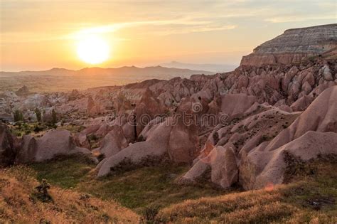 Unreal Landscape Of Cappadocia Colorful Sunset In Valley G Reme